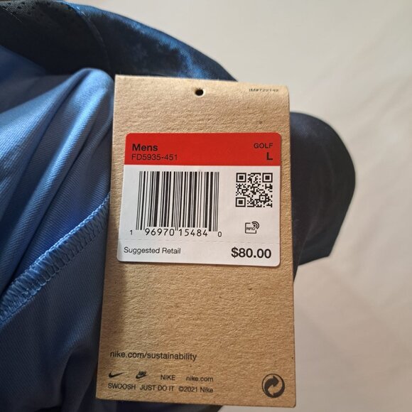 Nike Dri-FIT Tour Golf Polo Shirt Mens Large Blue FD5935-451 NEW - Picture 10 of 12